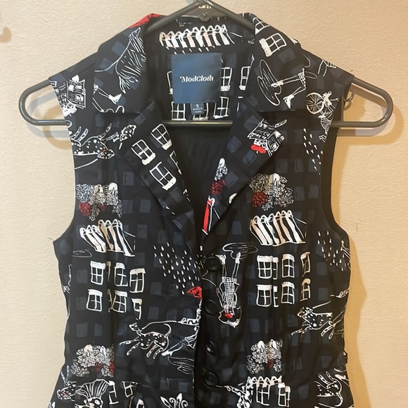 ModCloth size S Parisian print dress - Picture 2 of 7